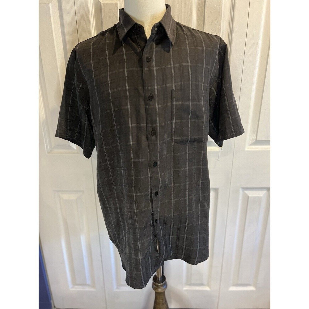David Taylor Plaid Button Up Shirt Adult Large‎